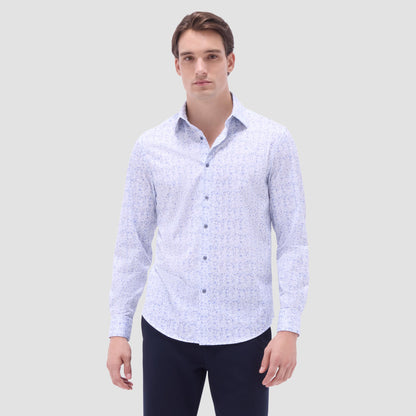 Bugatchi James Abstract OoohCotton® Shirt Cobalt