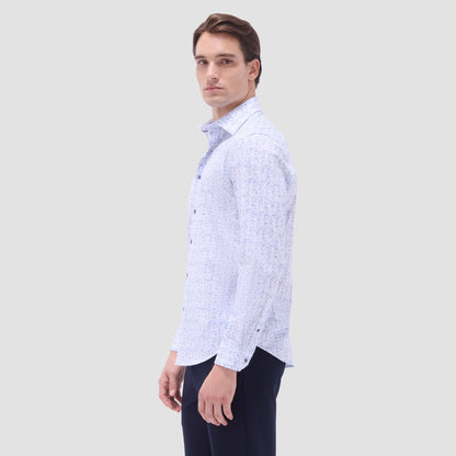 Bugatchi James Abstract OoohCotton® Shirt Cobalt