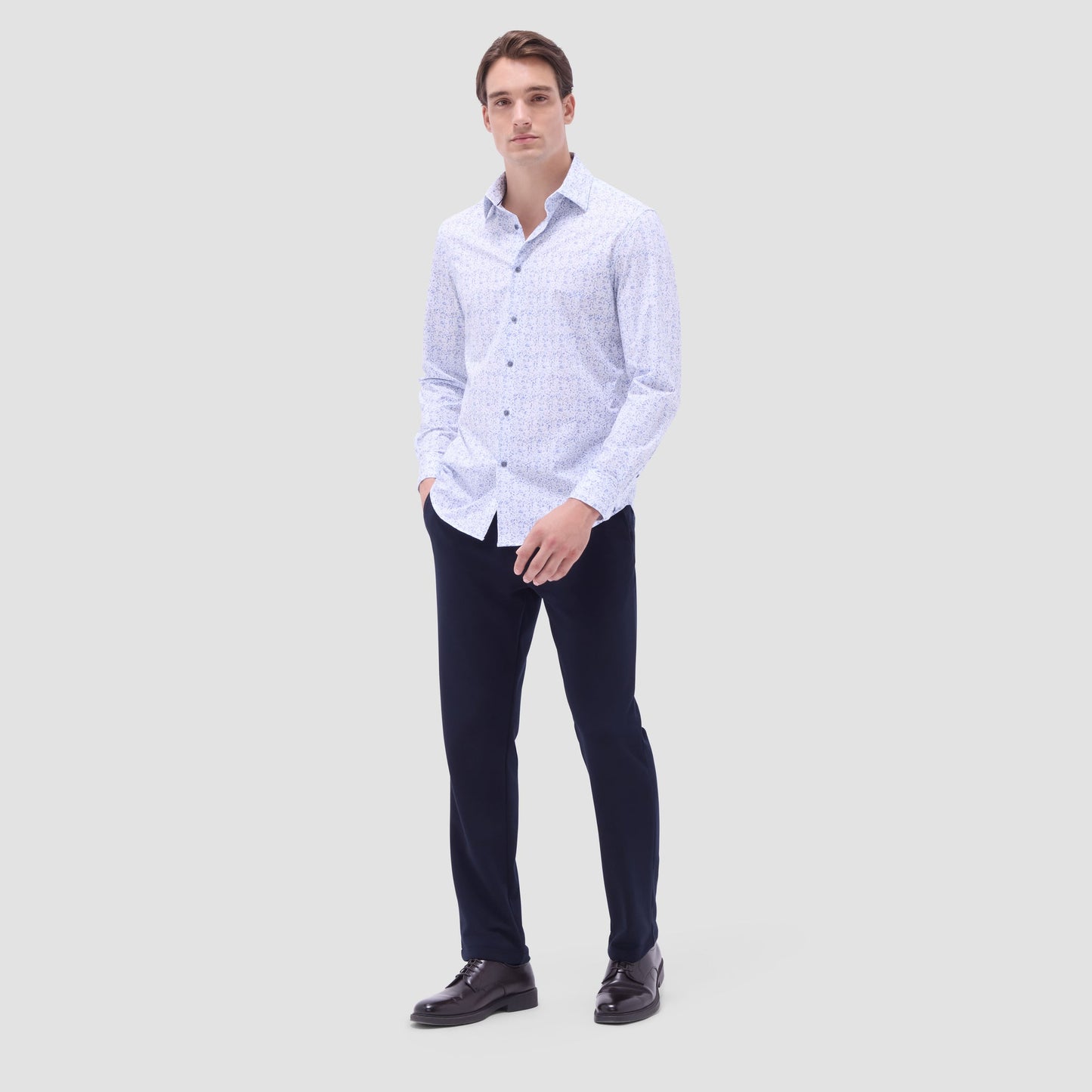 Bugatchi James Abstract OoohCotton® Shirt Cobalt