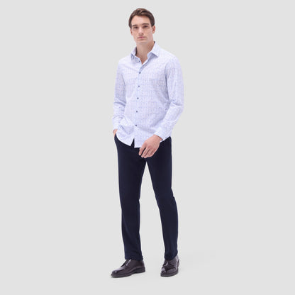 Bugatchi James Abstract OoohCotton® Shirt Cobalt