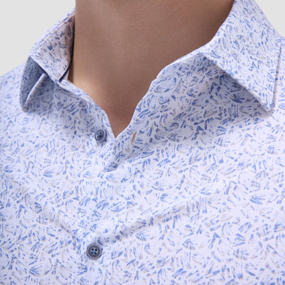 Bugatchi James Abstract OoohCotton® Shirt Cobalt