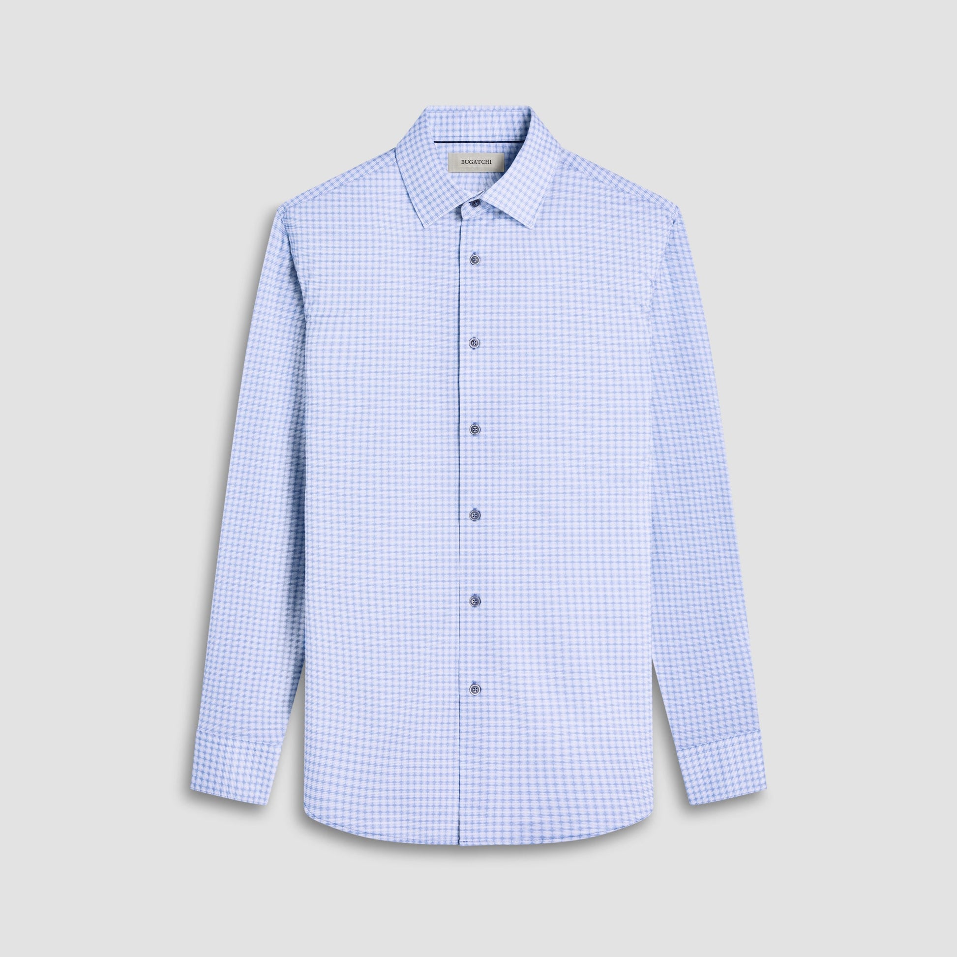 Bugatchi James Geometric OoohCotton® Shirt Air Blue