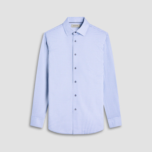 Bugatchi James Geometric OoohCotton® Shirt Air Blue