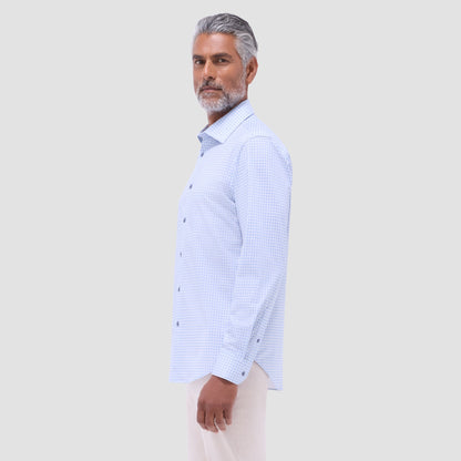 Bugatchi James Geometric OoohCotton® Shirt Air Blue