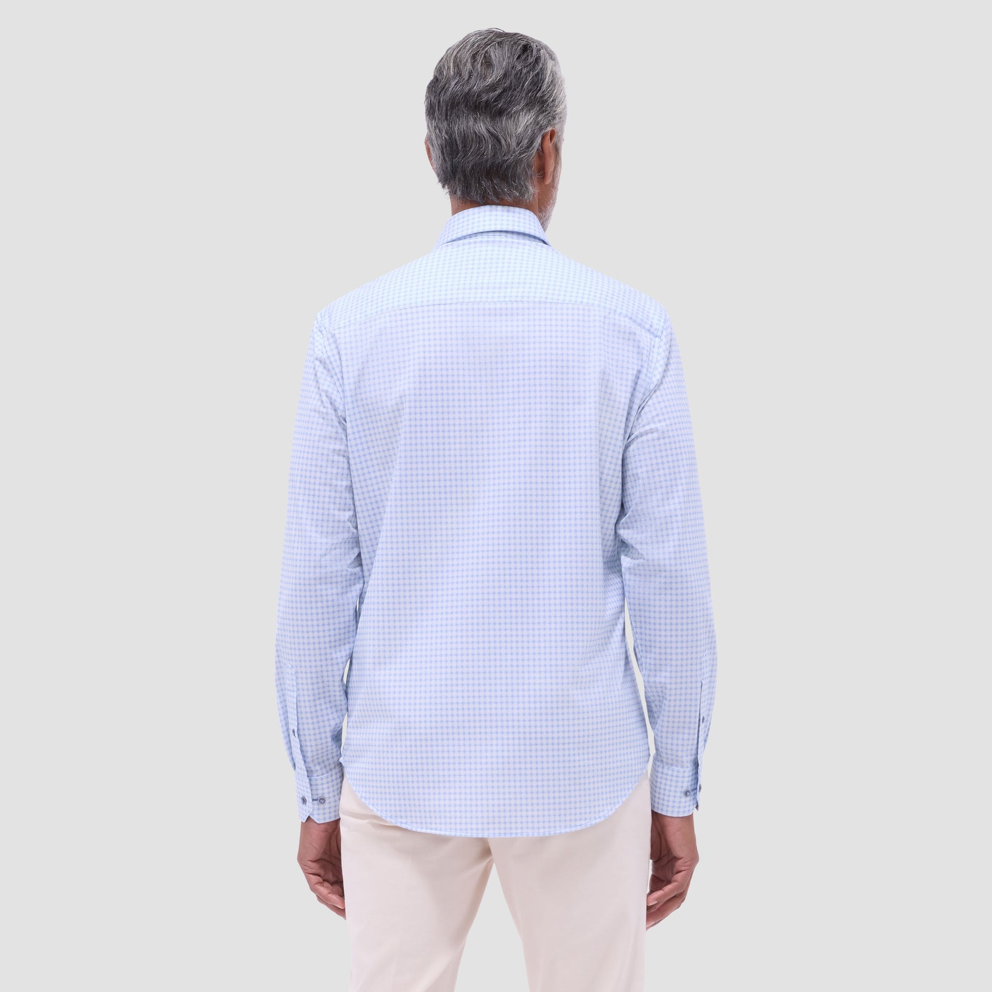 Bugatchi James Geometric OoohCotton® Shirt Air Blue