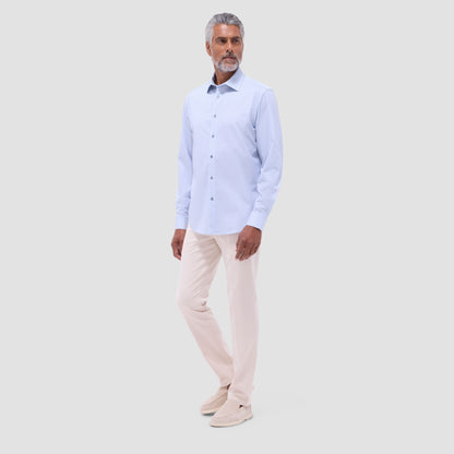 Bugatchi James Geometric OoohCotton® Shirt Air Blue