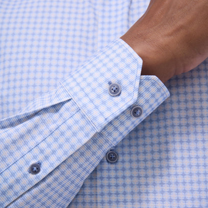 Bugatchi James Geometric OoohCotton® Shirt Air Blue