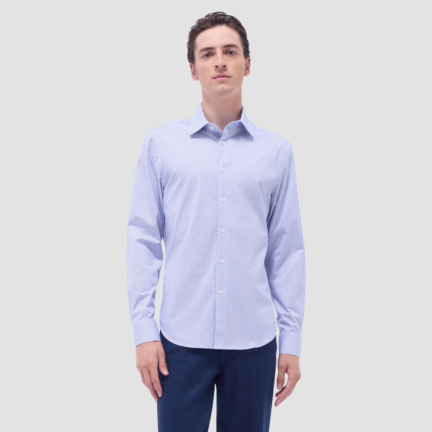 Bugatchi James Mosaic OoohCotton® Shirt Sky