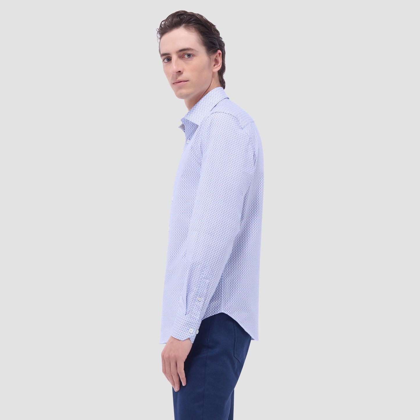 Bugatchi James Mosaic OoohCotton® Shirt Sky