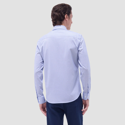 Bugatchi James Mosaic OoohCotton® Shirt Sky