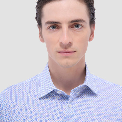 Bugatchi James Mosaic OoohCotton® Shirt Sky