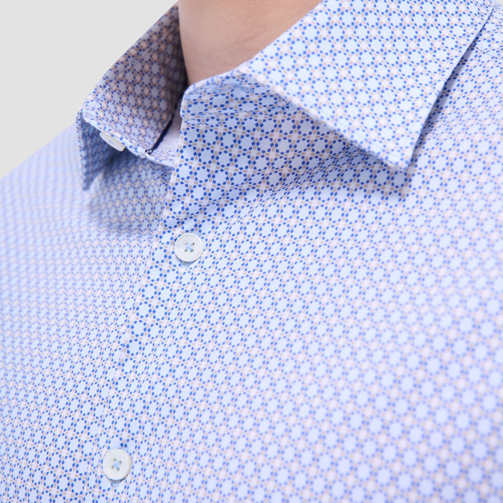 Bugatchi James Mosaic OoohCotton® Shirt Sky