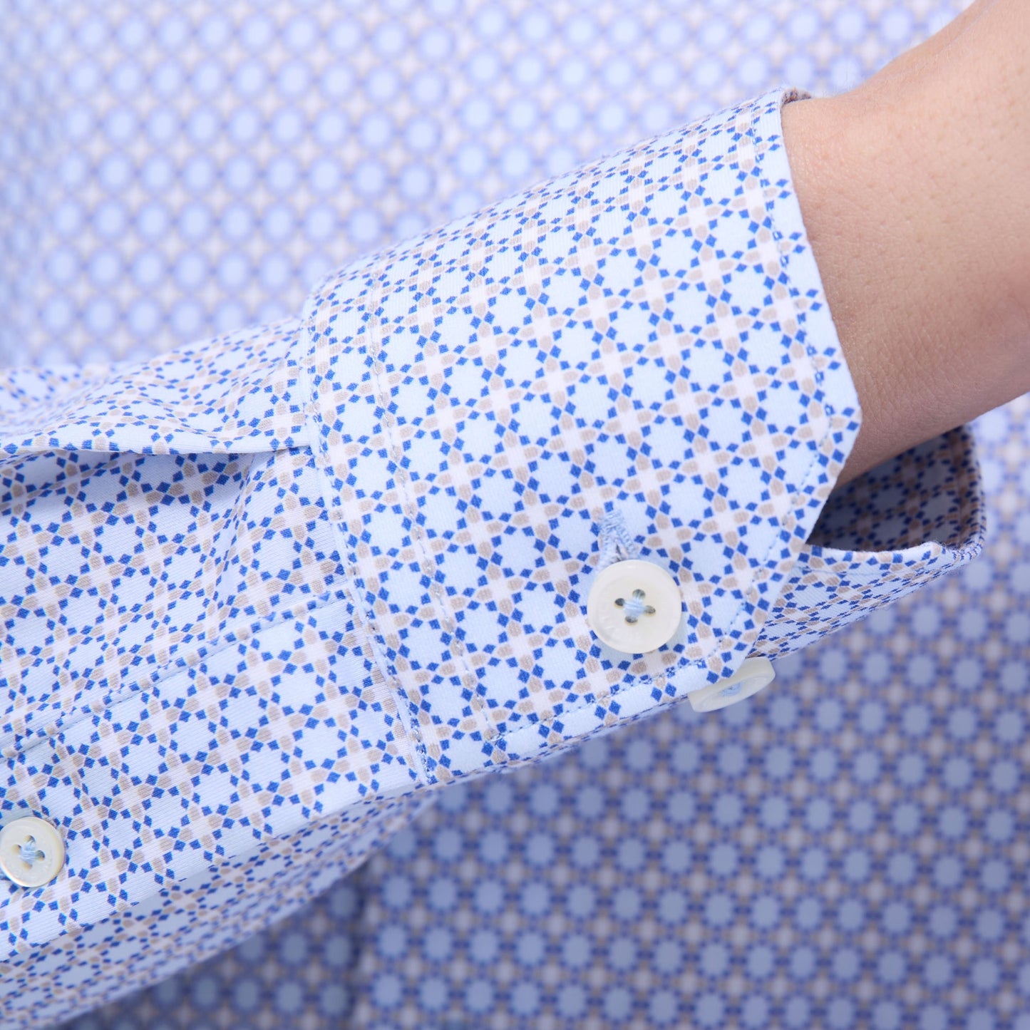 Bugatchi James Mosaic OoohCotton® Shirt Sky