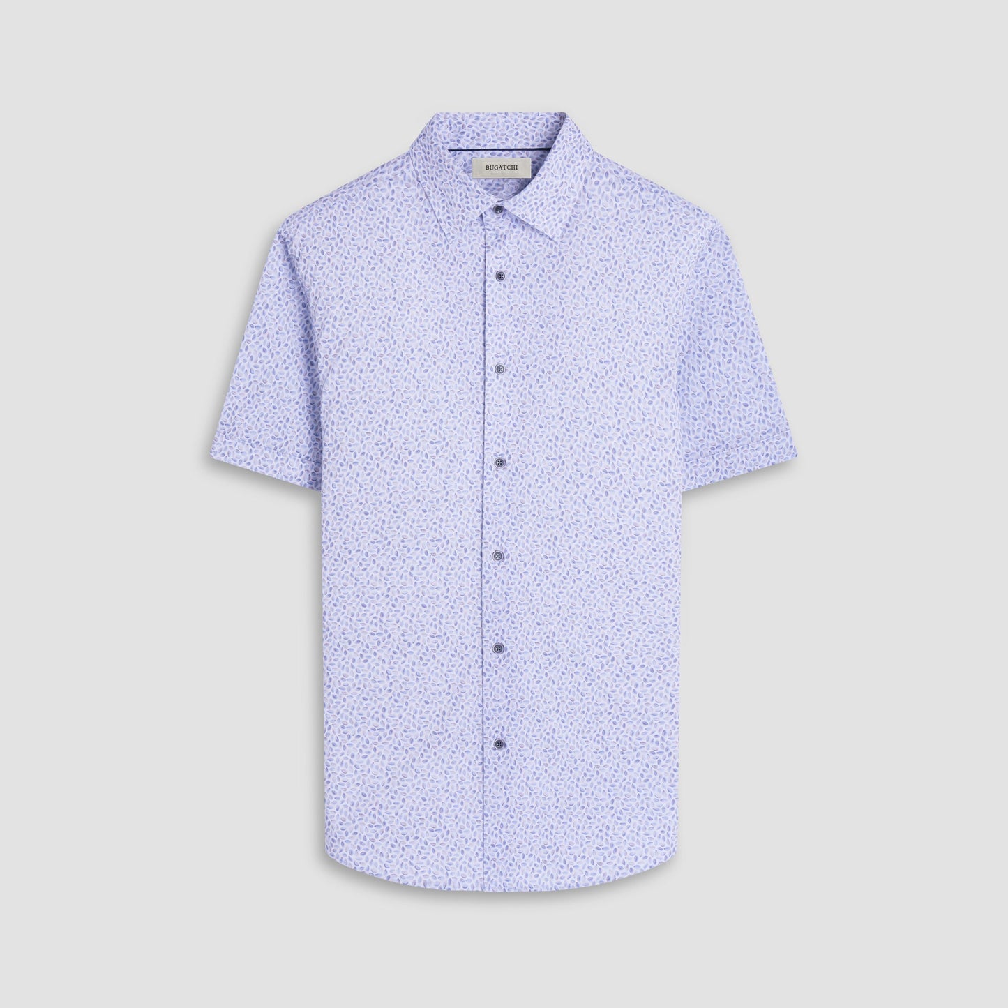 Bugatchi Miles Abstract OoohCotton® Short-Sleeve Shirt Almond