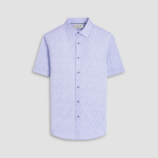 Bugatchi Miles Abstract OoohCotton® Short-Sleeve Shirt Almond