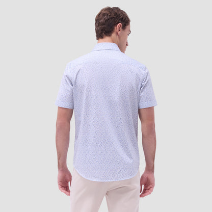 Bugatchi Miles Abstract OoohCotton® Short-Sleeve Shirt Almond