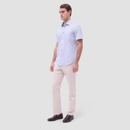 Bugatchi Miles Abstract OoohCotton® Short-Sleeve Shirt Almond