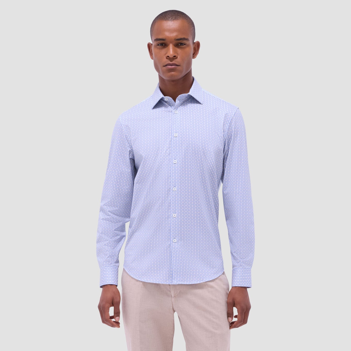 Bugatchi James Mosaic OoohCotton® Shirt Air Blue