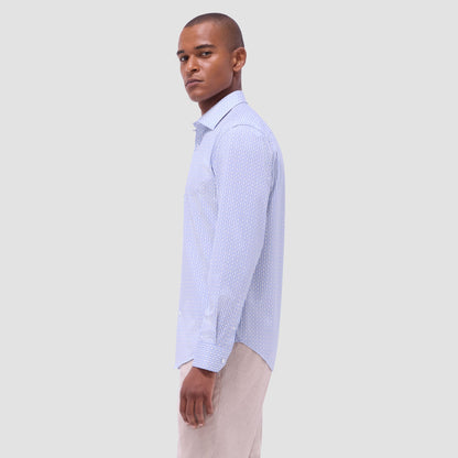 Bugatchi James Mosaic OoohCotton® Shirt Air Blue