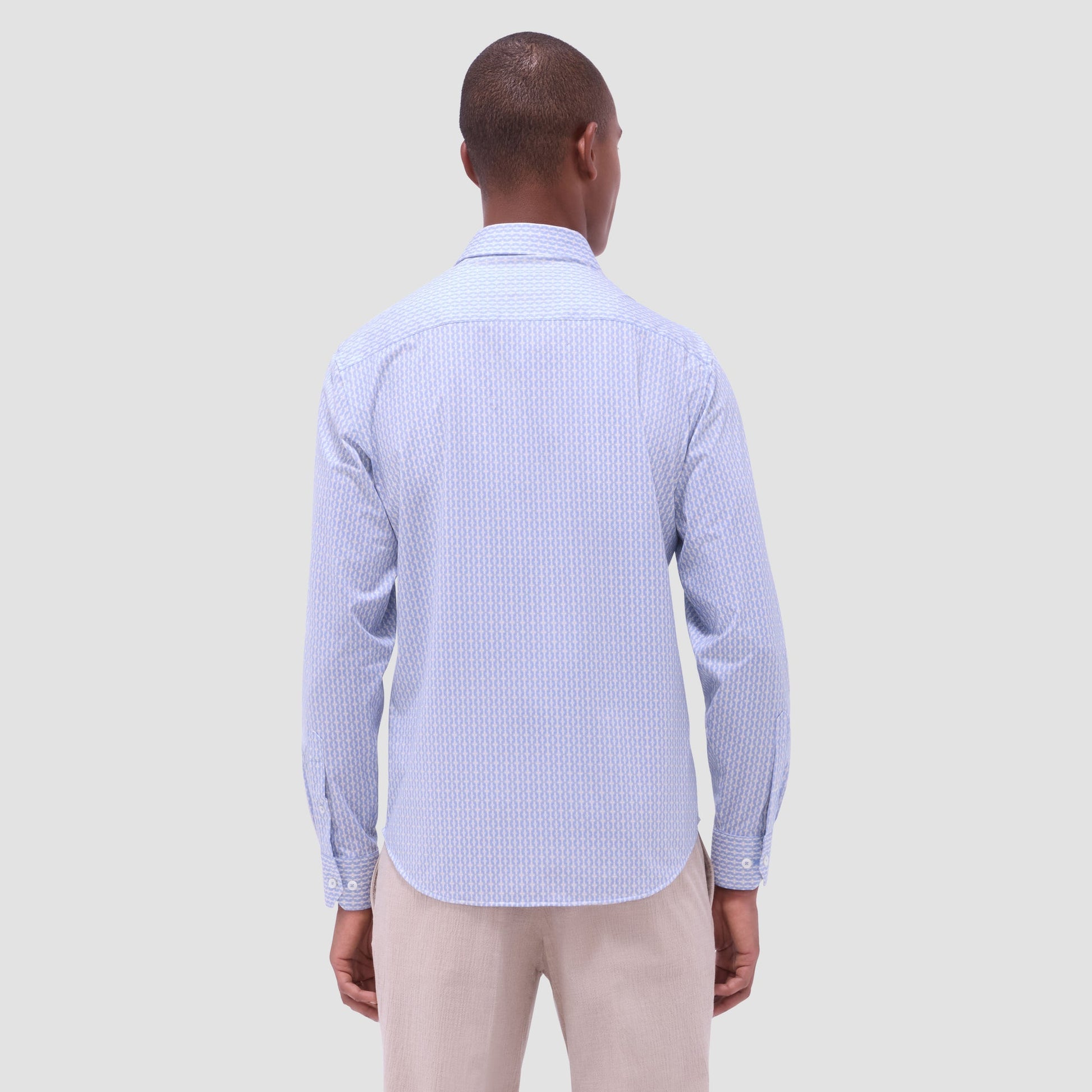 Bugatchi James Mosaic OoohCotton® Shirt Air Blue