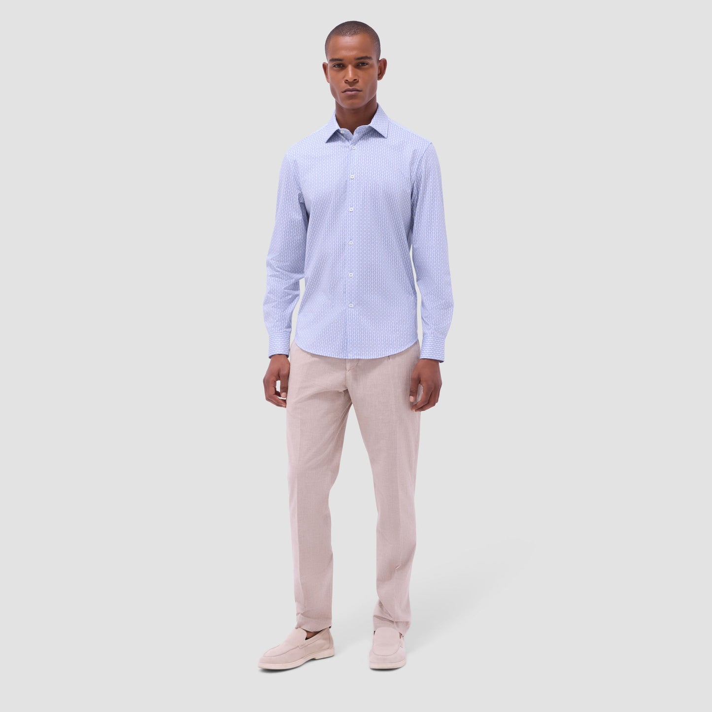 Bugatchi James Mosaic OoohCotton® Shirt Air Blue