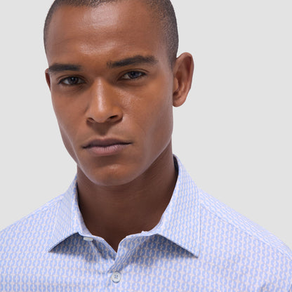 Bugatchi James Mosaic OoohCotton® Shirt Air Blue