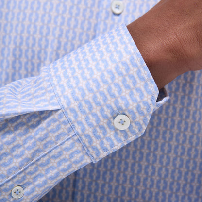 Bugatchi James Mosaic OoohCotton® Shirt Air Blue