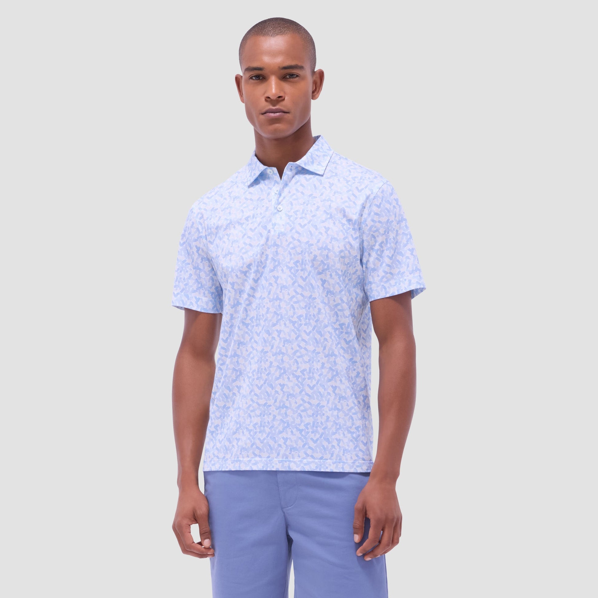 Bugatchi Victor Abstract OoohCotton® Polo Shirt Air Blue