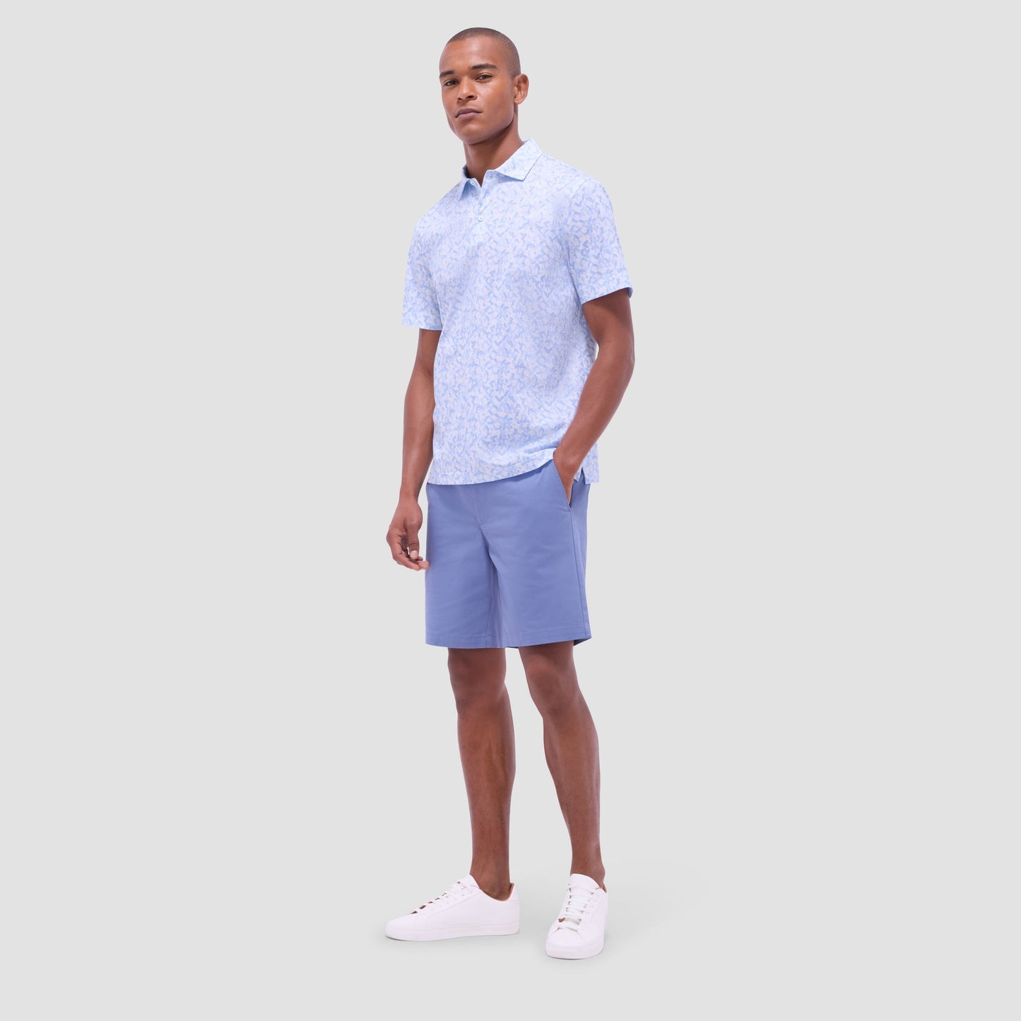Bugatchi Victor Abstract OoohCotton® Polo Shirt Air Blue