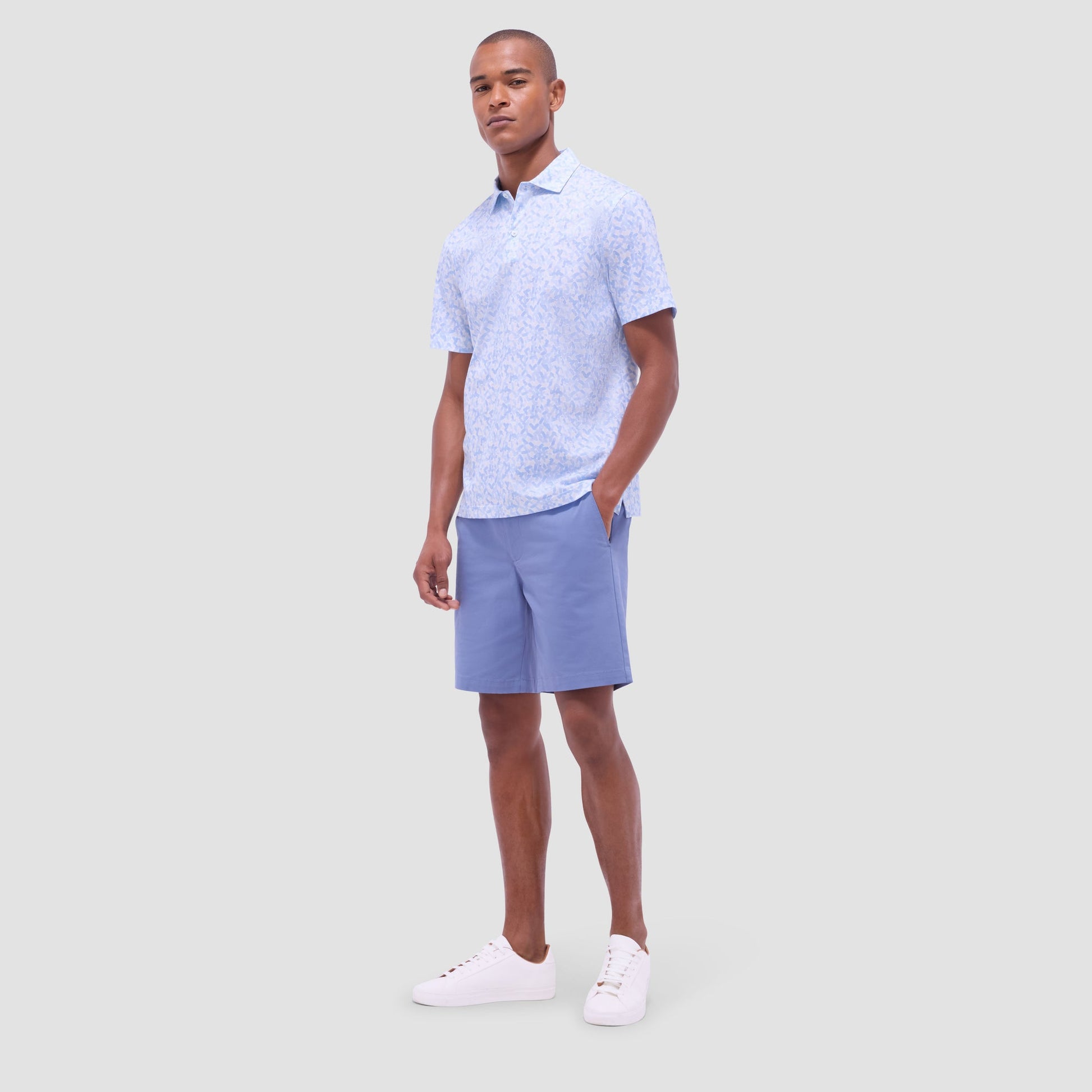 Bugatchi Victor Abstract OoohCotton® Polo Shirt Air Blue