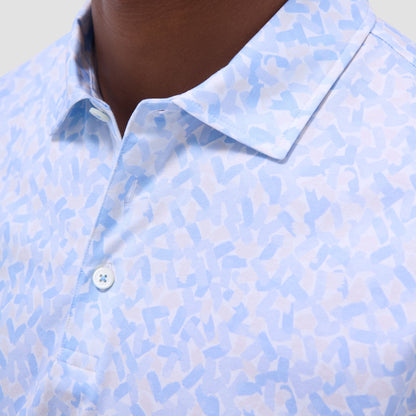 Bugatchi Victor Abstract OoohCotton® Polo Shirt Air Blue