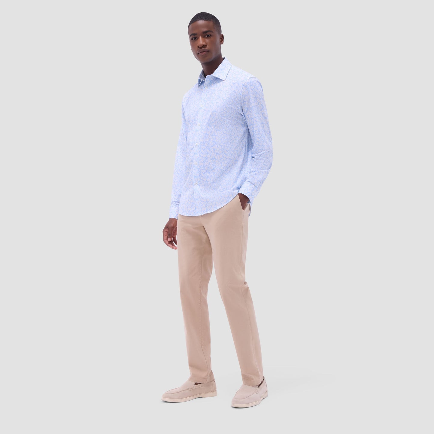 Bugatchi James Abstract OoohCotton® Shirt Air Blue
