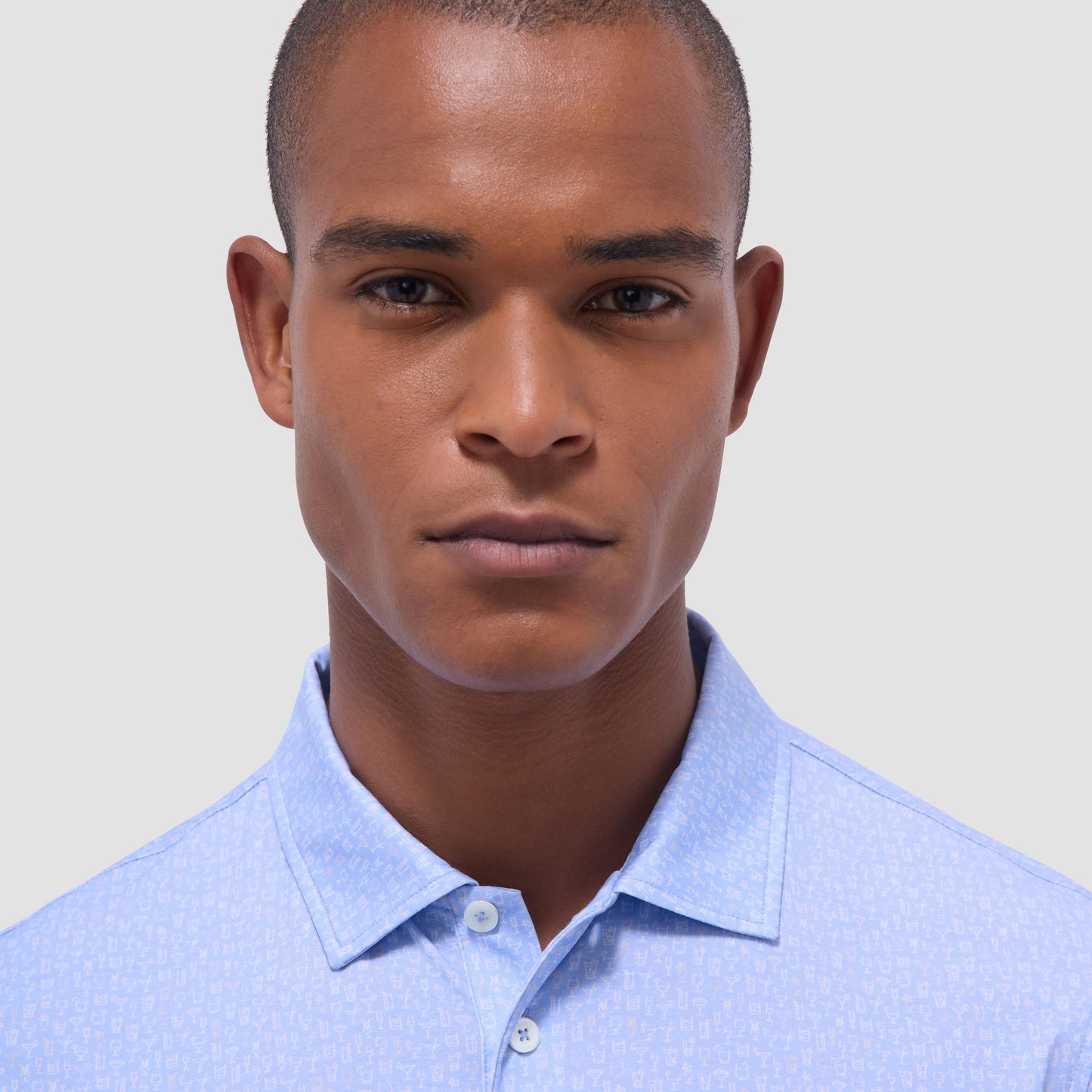 Bugatchi Victor Cocktail OoohCotton® Polo Shirt Air Blue