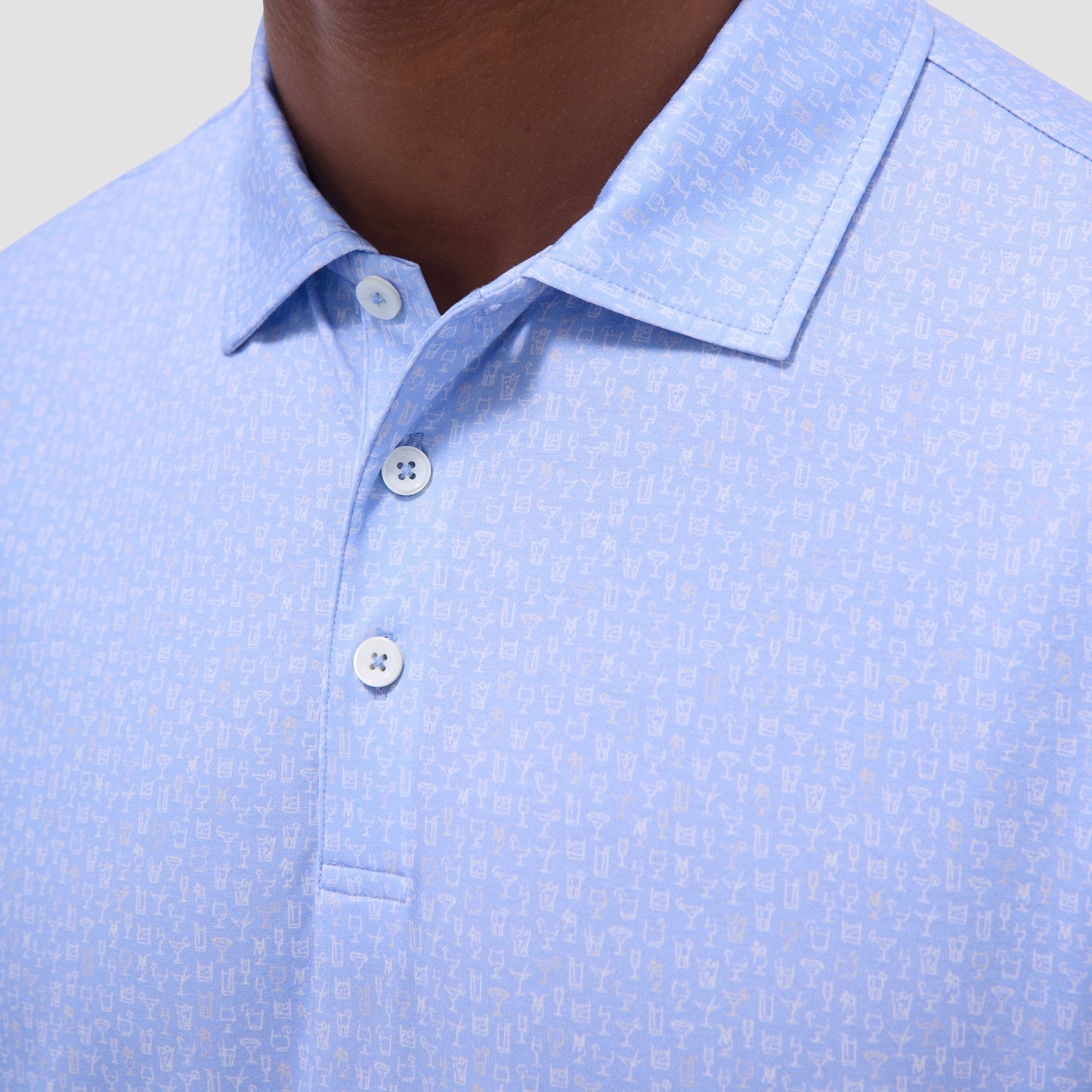 Bugatchi Victor Cocktail OoohCotton® Polo Shirt Air Blue