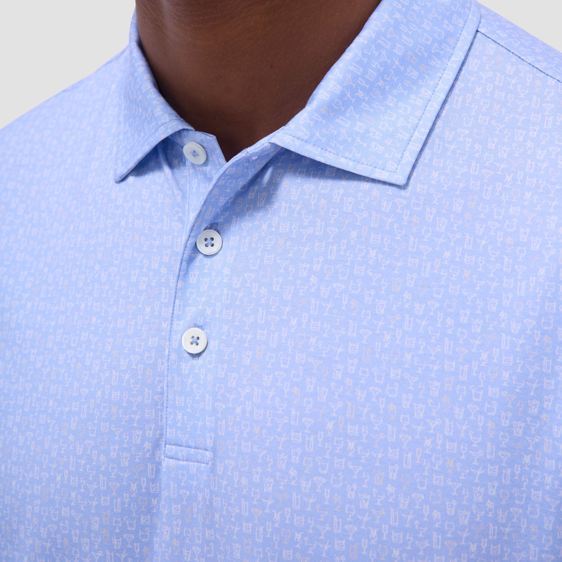 Bugatchi Victor Cocktail OoohCotton® Polo Shirt Air Blue