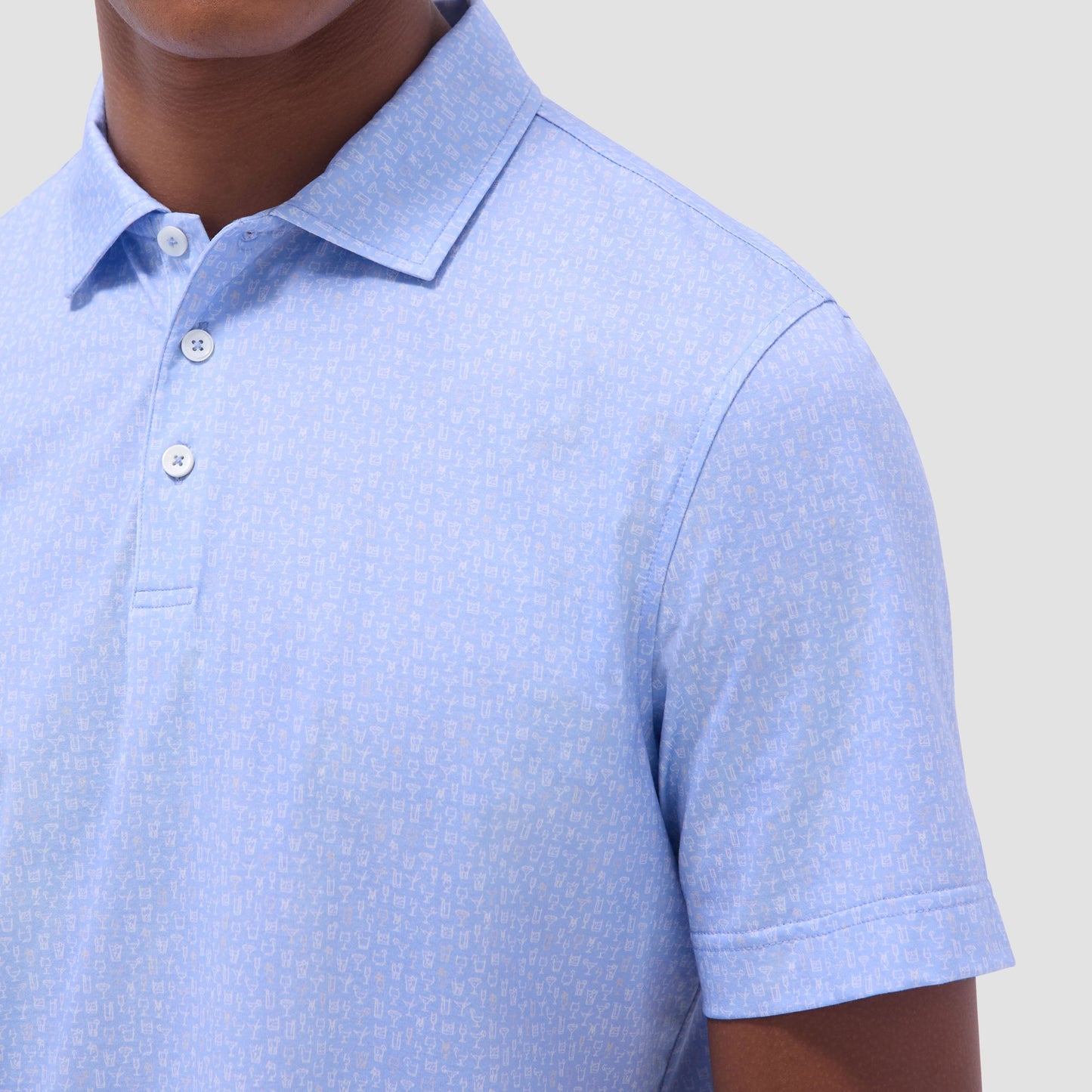 Bugatchi Victor Cocktail OoohCotton® Polo Shirt Air Blue