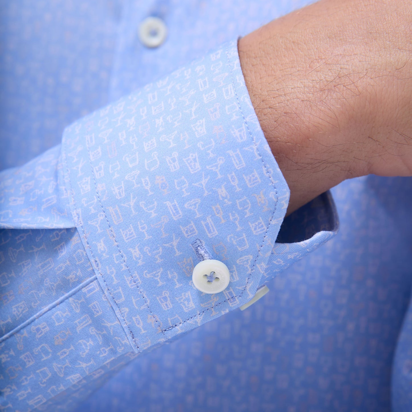 Bugatchi James Cocktail OoohCotton® Shirt Air Blue