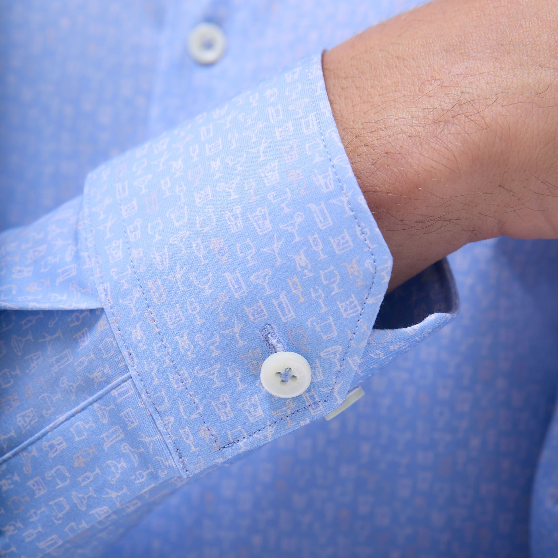 Bugatchi James Cocktail OoohCotton® Shirt Air Blue