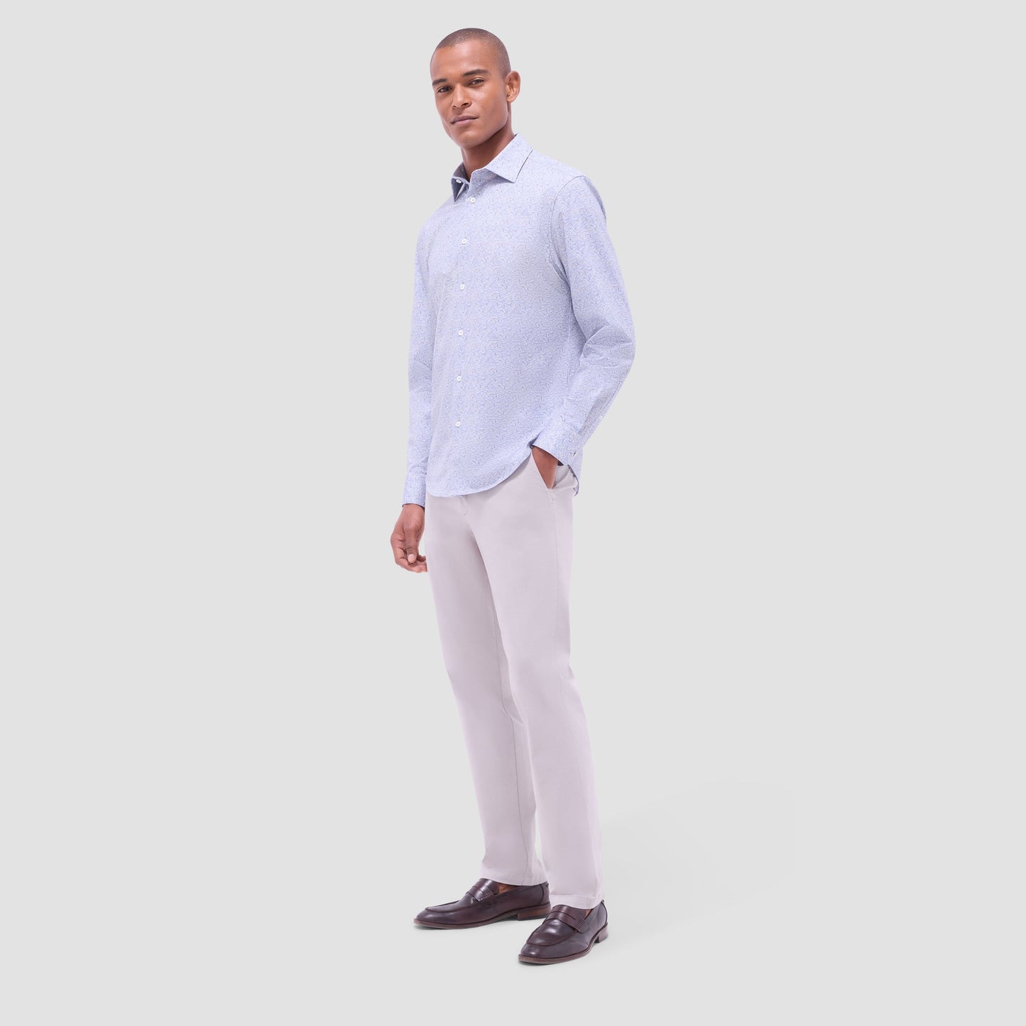 Bugatchi James Abstract OoohCotton® Shirt Sand