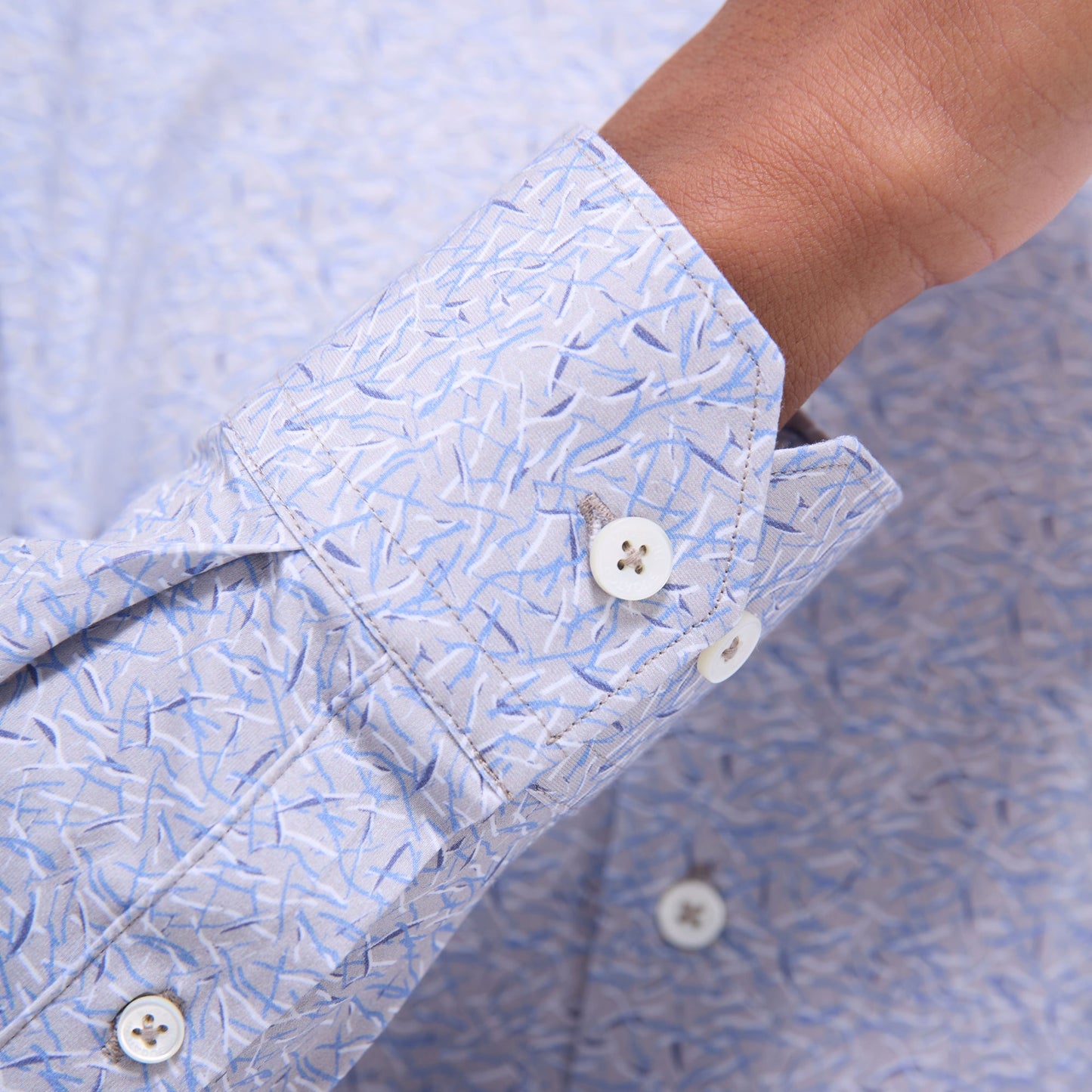 Bugatchi James Abstract OoohCotton® Shirt Sand