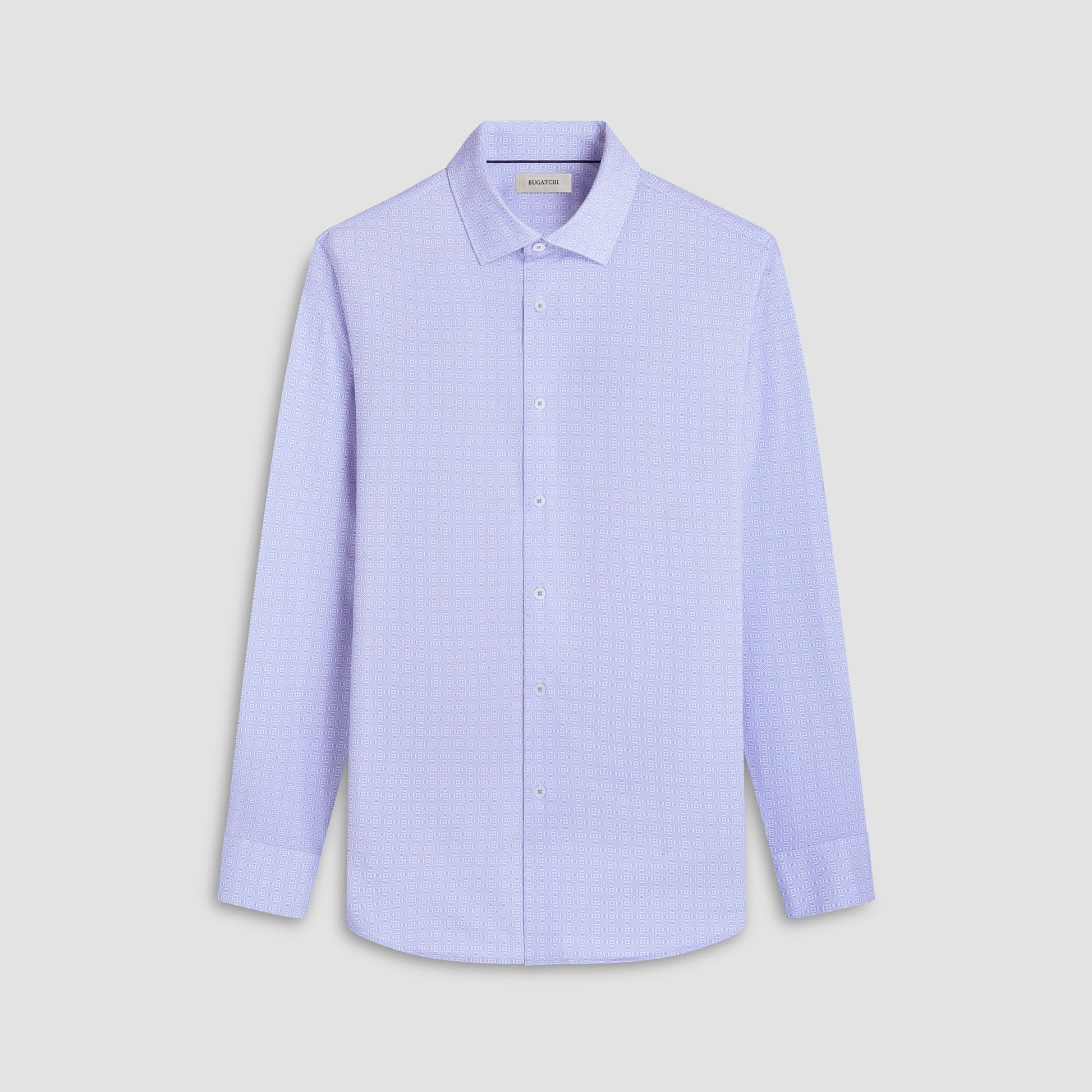 Bugatchi James Geometric OoohCotton® Shirt Air Blue