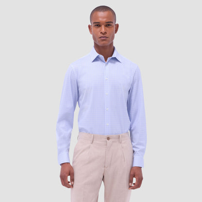 Bugatchi James Geometric OoohCotton® Shirt Air Blue