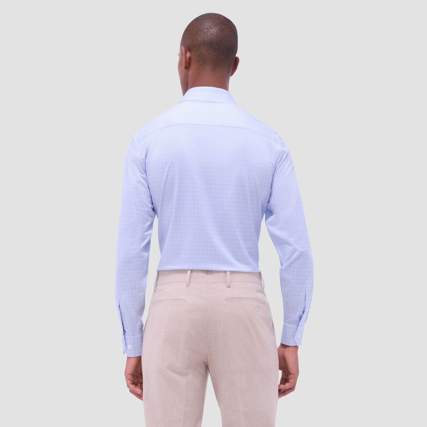 Bugatchi James Geometric OoohCotton® Shirt Air Blue