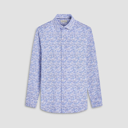 Bugatchi James Floral OoohCotton® Shirt Classic Blue