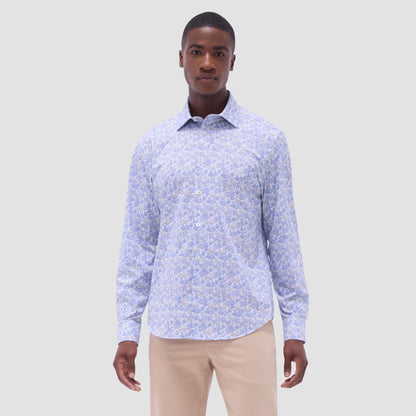 Bugatchi James Floral OoohCotton® Shirt Classic Blue