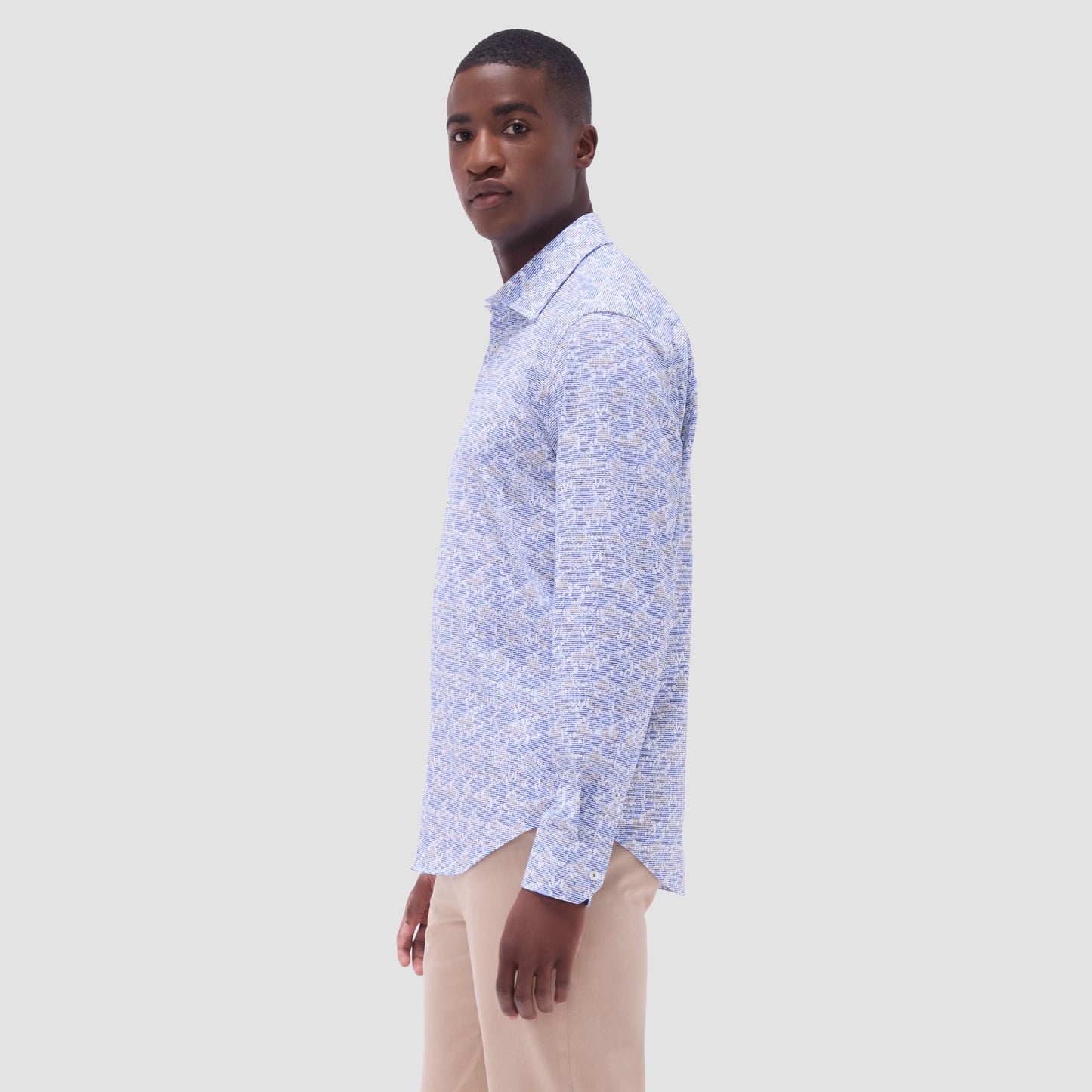 Bugatchi James Floral OoohCotton® Shirt Classic Blue