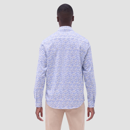 Bugatchi James Floral OoohCotton® Shirt Classic Blue