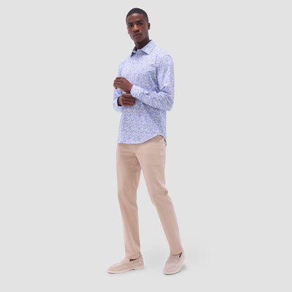Bugatchi James Floral OoohCotton® Shirt Classic Blue