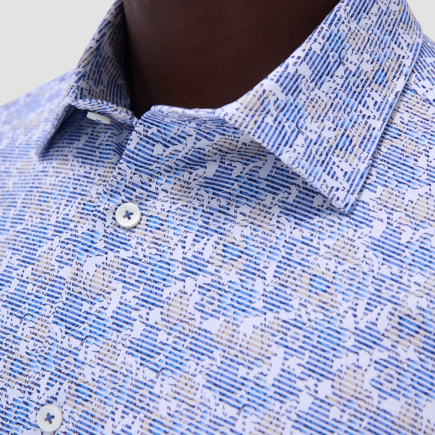Bugatchi James Floral OoohCotton® Shirt Classic Blue