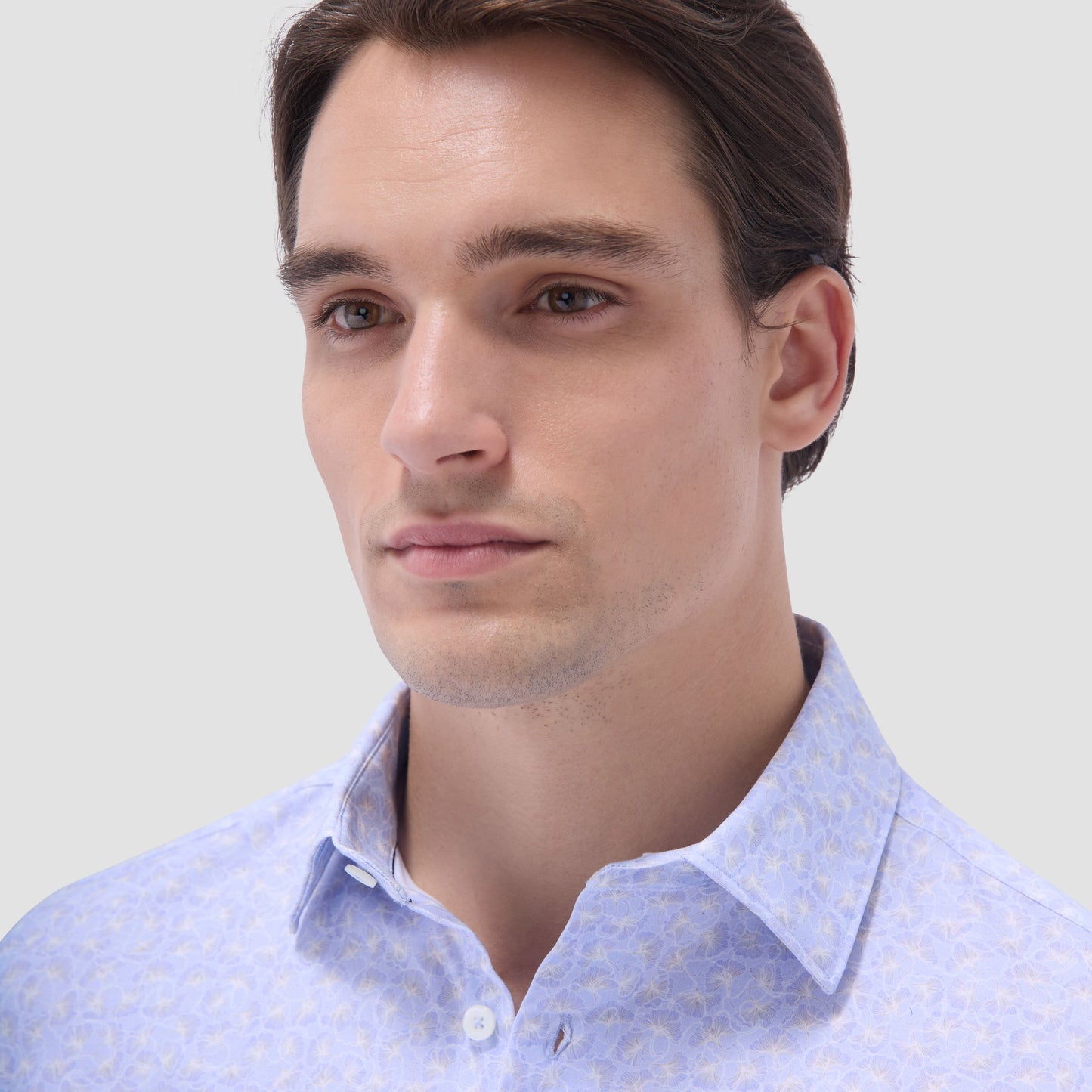 Bugatchi James Floral OoohCotton® Shirt Sky